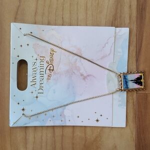 Disney Dreaming Castle Necklace with Gold Chain